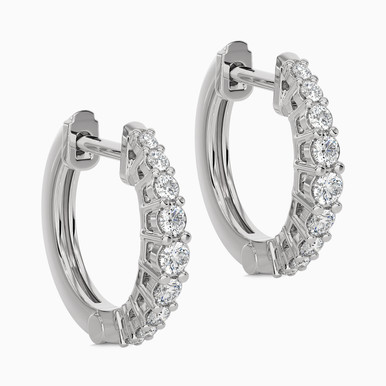Slim DiamondHoop Earrings in 18K Gold - AME00660 Slim DiamondHoop Earrings in 18K Gold - AME00660