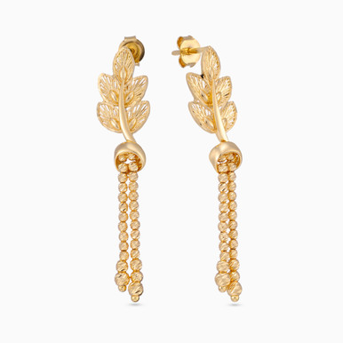 Tassel Drop Earrings in 21K Gold - 12003110062