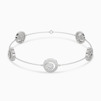 Circle Diamond Chain Bracelet in 18K Gold - AJB01966