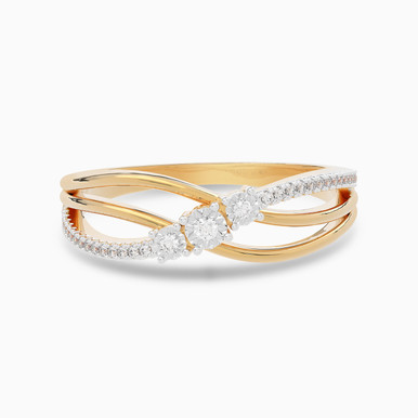 Crisscross Diamond Ring in 18K Gold - AJR26623-14