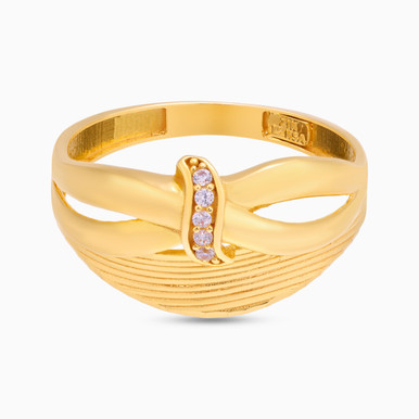 Twist Cubic Zirconia Ring in 21K Gold - 62002110483
