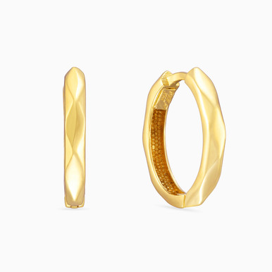 Textured Hoop Earrings in 21K Gold - 92003110009