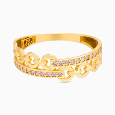 Links Cubic Zirconia Ring in 21K Gold - 62002110485 Links Cubic Zirconia Ring in 21K Gold - 62002110485