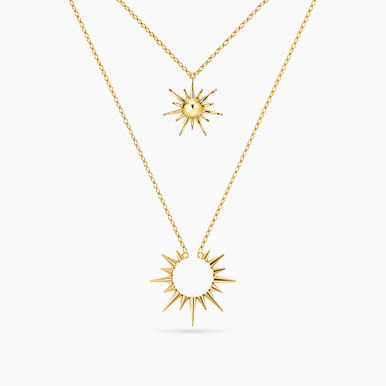 Sun Layered Necklace in 18K Gold - 21046110471