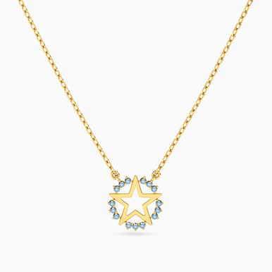 Star Colored Stones Necklace in 18K Gold - 111404140425