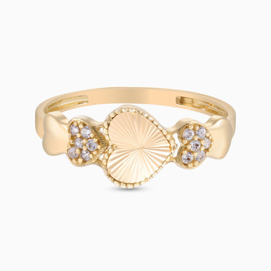 Heart Cubic Zirconia Ring in 21K Gold - 22002111121