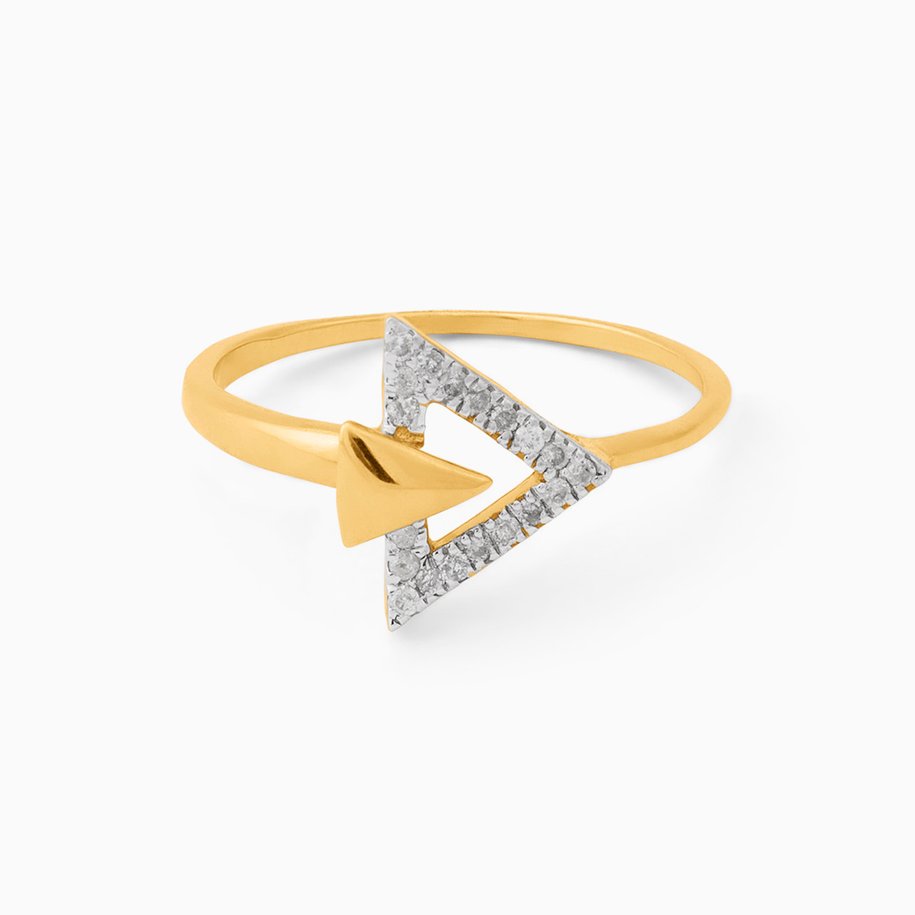 18K Gold Cubic Zirconia Statement Ring