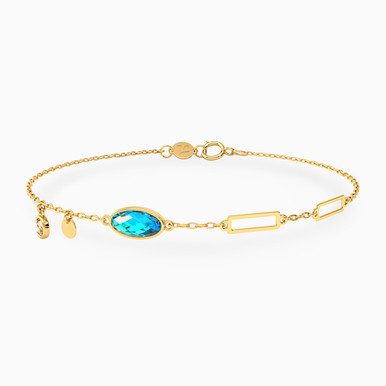 Multishaped Colored Stones Chain Bracelet in 18K Gold - 111304160418