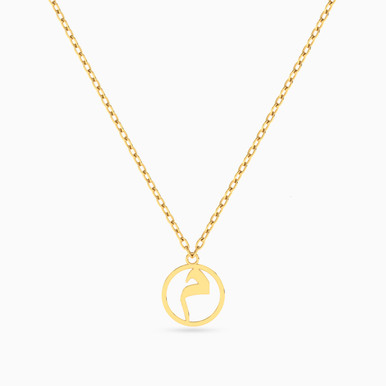 Kids Letter Meem Necklace in 18K Gold - 21046140928