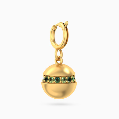 Circle Green Stones Charm in 18K Gold - 21053110100
