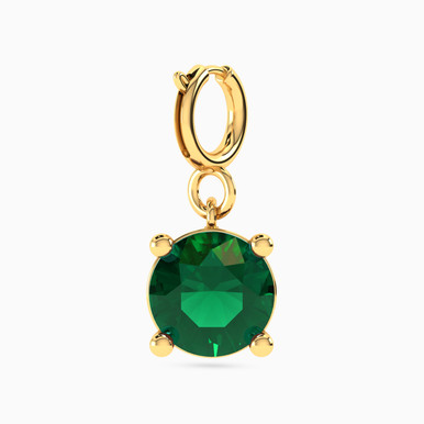 Round Green Stones Charm in 18K Gold - 21053110118