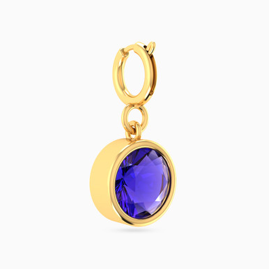 Round Purple Stone Charm in 18K Gold - 21053110113