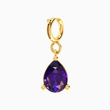 Pear Purple Stone Charm in 18K Gold - 21053110115
