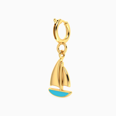 Sailboat Enamel Coated Charm in 18K Gold - 21053110076