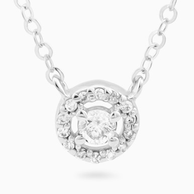 Circle Clear Stone Necklace in 18K Gold - 21046110849