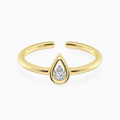 Pear Lab Grown Diamonds Gold Plated Ring - MSR00833