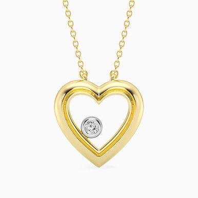 Heart Lab Grown Diamonds Gold Plated Necklace - MSP00828 Heart Lab Grown Diamonds Gold Plated Necklace - MSP00828
