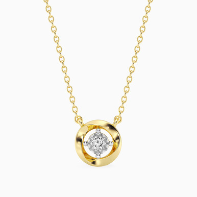 Circle Lab Grown Diamonds Gold Plated Necklace - MSP00832