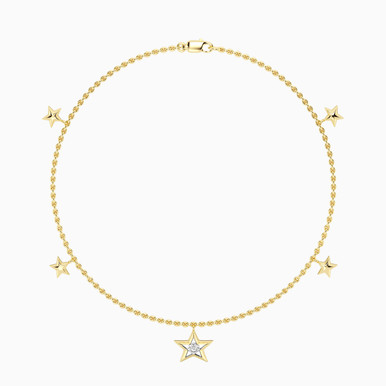 Star Lab Grown Diamonds Gold Plated Chain Anklet - AMK00006