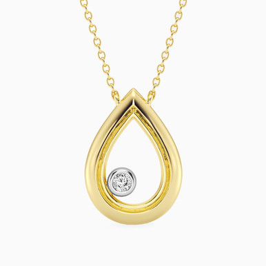 Pear Lab Grown Diamonds Gold Plated Necklace - MSP00829