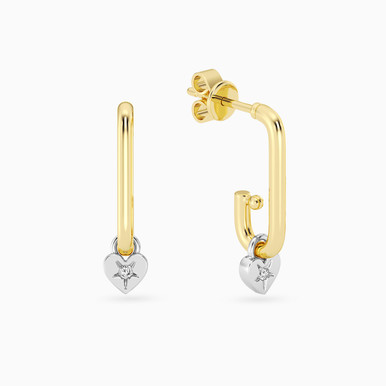 Heart Lab Grown Diamonds Gold Plated Stud Earrings - AME01626