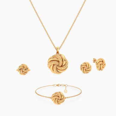 Wreath Full Jewelry Set in 21K Gold (4 Pieces) - 12001110787