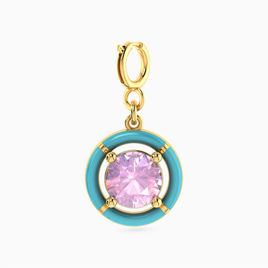 Circle Shaped Enamel Coated Charm in 18K Gold - 21053110111