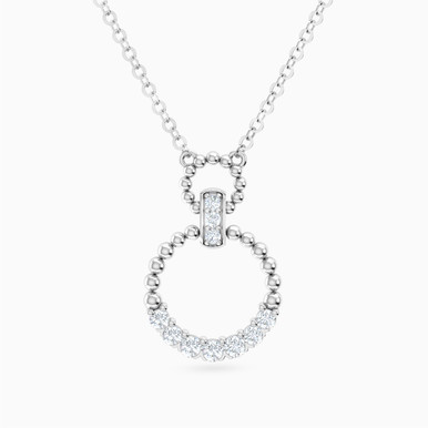 Circular Cubic Zirconia Necklace in 18K Gold - 11005180105