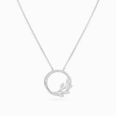 Circular Cubic Zirconia Necklace in 18K Gold - 11005180095