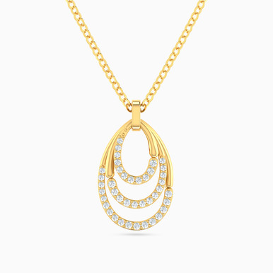 Pear Cubic Zirconia Necklace in 18K Gold - 11005180092