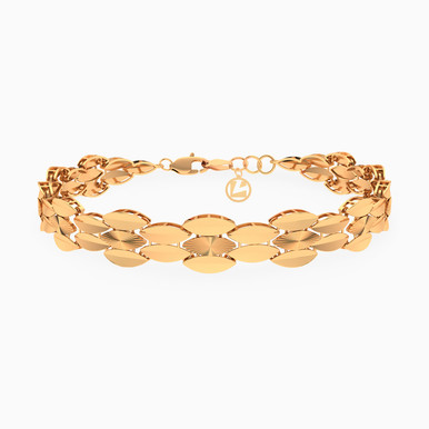 Multi-shaped Cubic Zirconia Chain Bracelet in 21K Gold - 22010110784