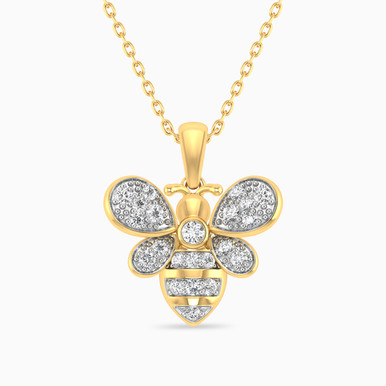 Bee Diamond Necklace in 18K Gold - TPD5002839