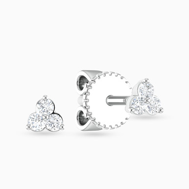 Floral Diamond Stud Earrings in 18K Gold - ER413625W18DI1