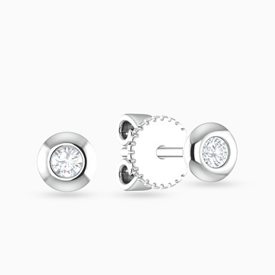 Circle Diamond Stud Earrings in 18K Gold - ER413110W18DI1