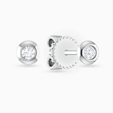 Circle Diamond Stud Earrings in 18K Gold - ER412413W18DI1 Circle Diamond Stud Earrings in 18K Gold - ER412413W18DI1
