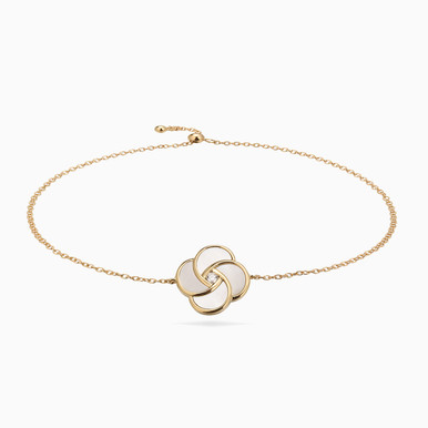 Floral Diamond Chain Bracelet in 18K Gold - BL122987Y8MOP