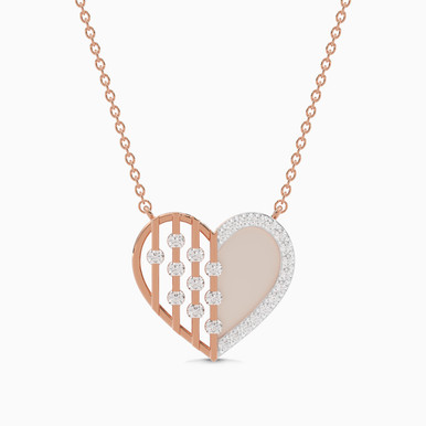 Heart Diamond Necklace in 18K Gold - AJP12032