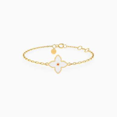 Kids Enamel Coated Star Chain Bracelet in 18k Gold - 21047110272