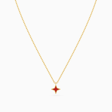 Kids Enamel Coated Star Necklace in 18k Gold - 21046111048