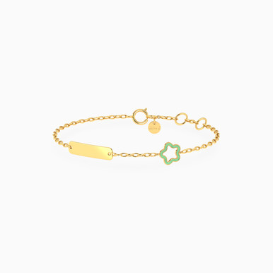 Kids Enamel Coated Flower Chain Bracelet in 18k Gold - 21047110269 Kids Enamel Coated Flower Chain Bracelet in 18k Gold - 21047110269