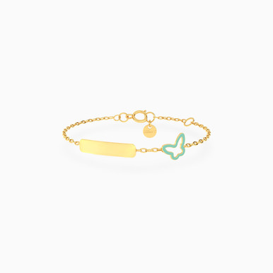 Kids Enamel Coated Butterfly Chain Bracelet in 18k Gold - 21047110283
