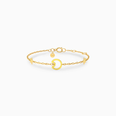 Kids Enamel Coated Semi Circle Chain Bracelet in 18k Gold - 21047110287 Kids Enamel Coated Semi Circle Chain Bracelet in 18k Gold - 21047110287
