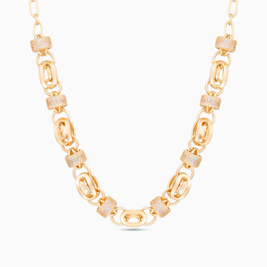 Multi-shaped Cubic Zirconia Half Jewelry Set in 18K Gold (2 Pieces) - 21001650262