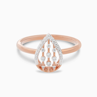 Pear Diamond Ring in 18K Gold - AJR06455