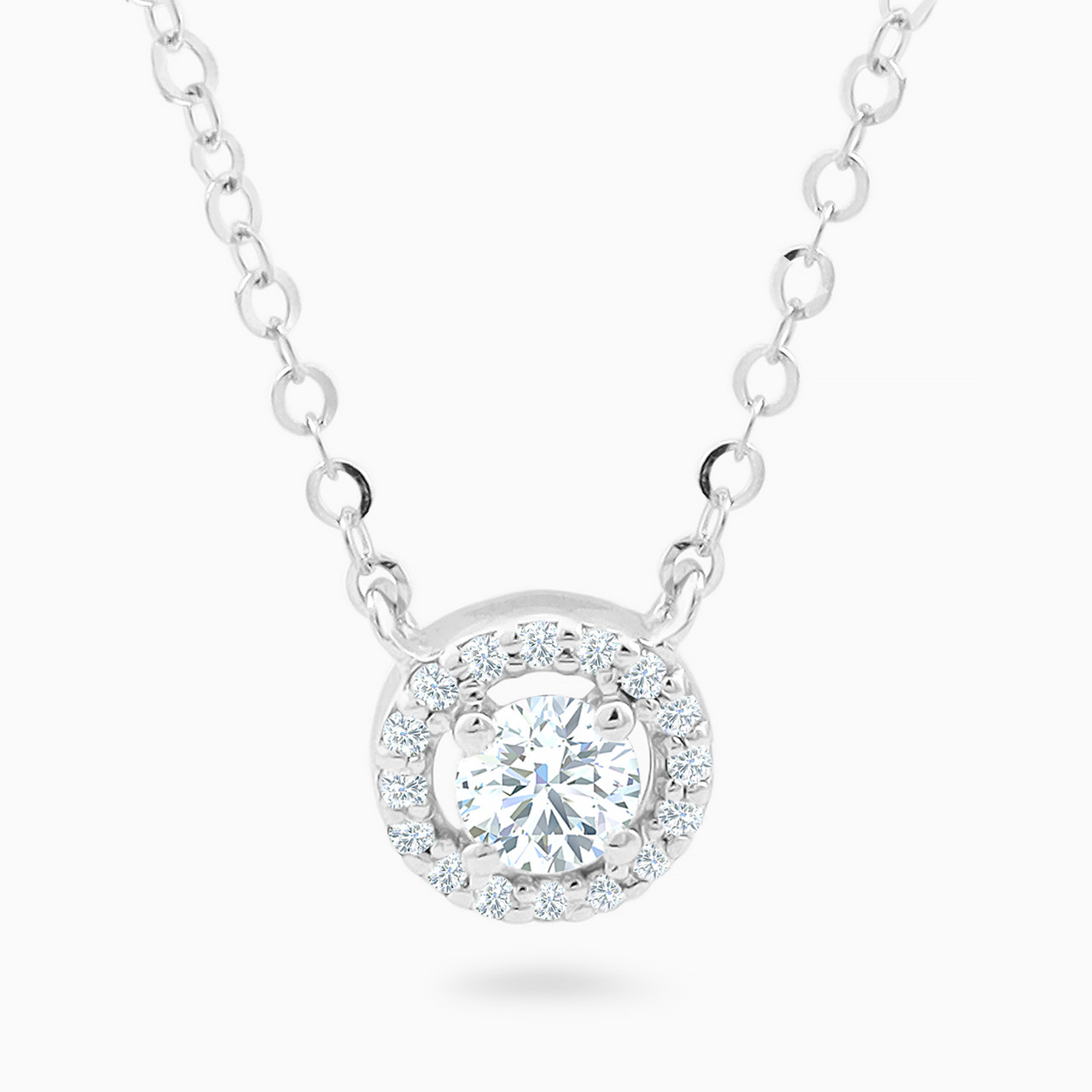 18K Gold Diamond Pendant Necklace