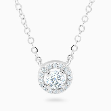 Circle Diamonds Necklace in 18K Gold - 21046110847