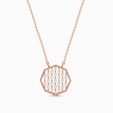 Octagon Diamond Necklace in 18K Gold - ASP06292