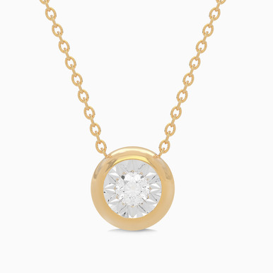 Round Diamond Necklace in 18K Gold - SAP05363
