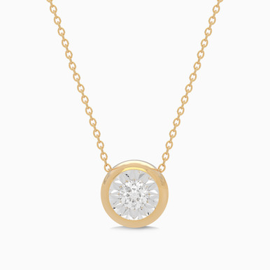 Round Diamond Necklace in 18K Gold - SAP05360
