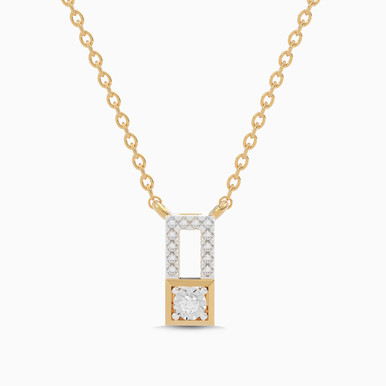 Lock Diamond Necklace in 18K Gold - SAP05436